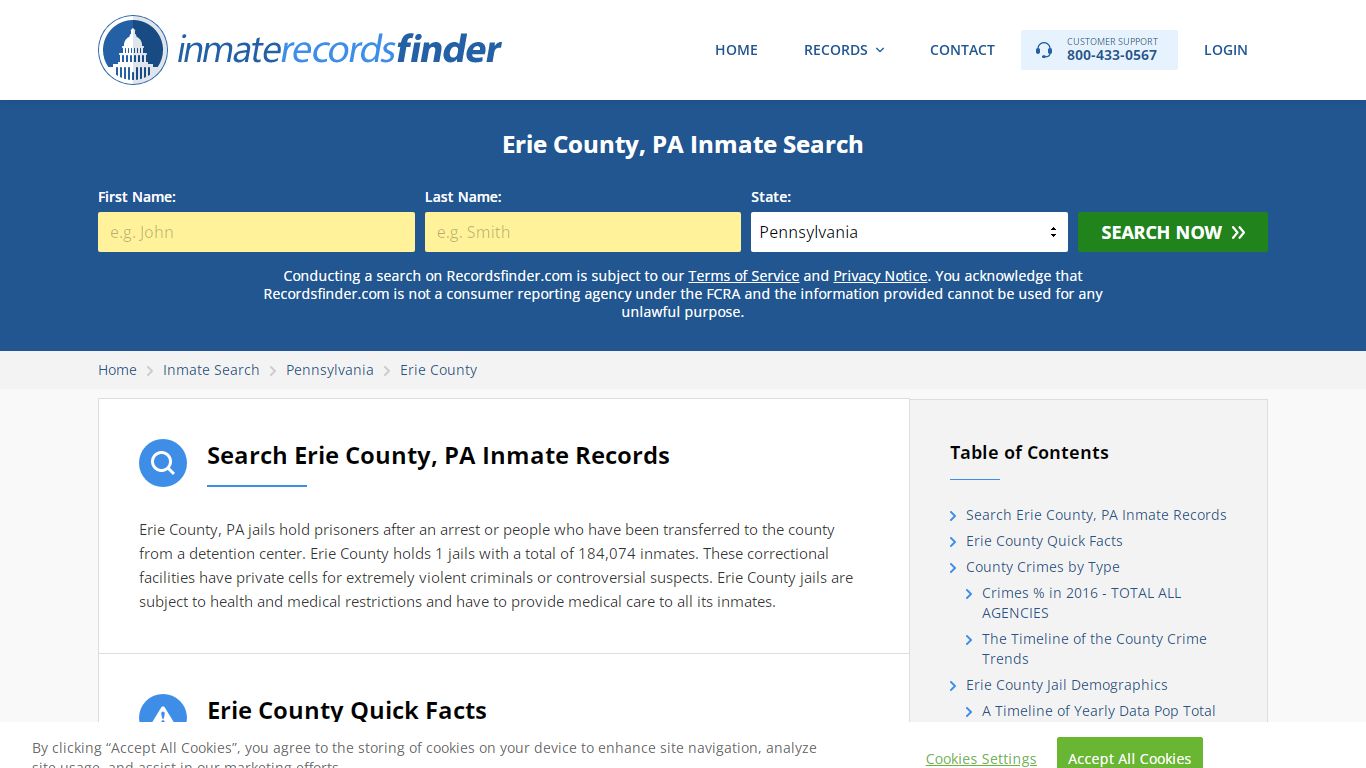 Erie County, PA Inmate Lookup & Jail Records Online